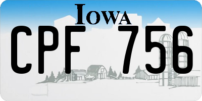 IA license plate CPF756