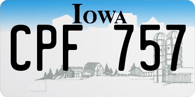 IA license plate CPF757