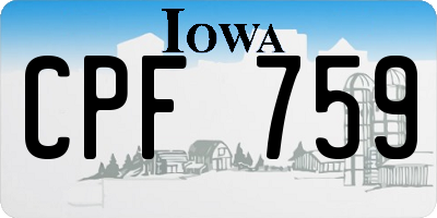 IA license plate CPF759