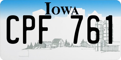 IA license plate CPF761
