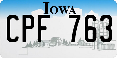 IA license plate CPF763