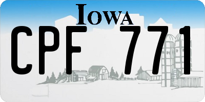 IA license plate CPF771