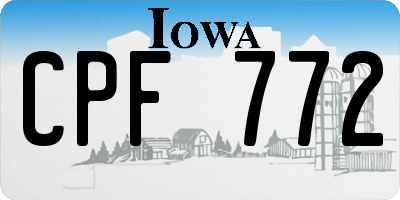 IA license plate CPF772