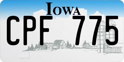 IA license plate CPF775