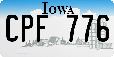IA license plate CPF776