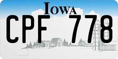IA license plate CPF778