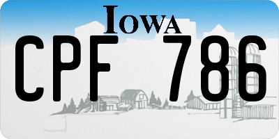 IA license plate CPF786