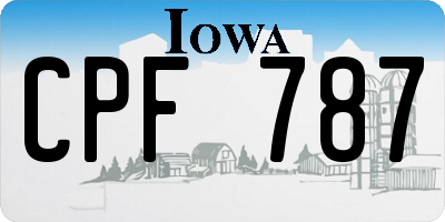 IA license plate CPF787