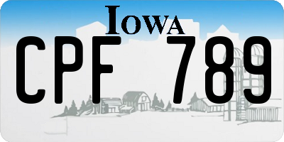 IA license plate CPF789