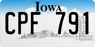 IA license plate CPF791