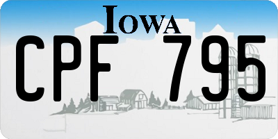 IA license plate CPF795