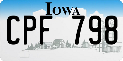 IA license plate CPF798