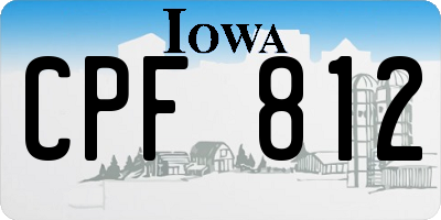 IA license plate CPF812
