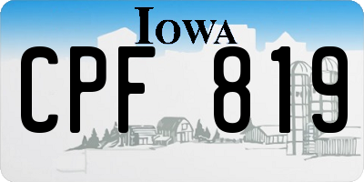 IA license plate CPF819
