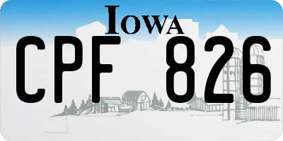 IA license plate CPF826