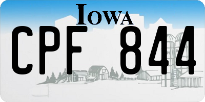 IA license plate CPF844