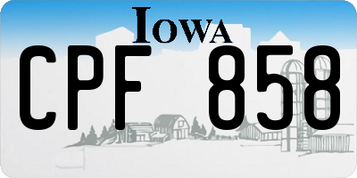 IA license plate CPF858