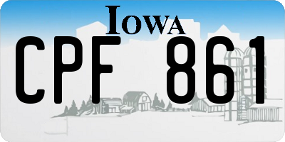 IA license plate CPF861
