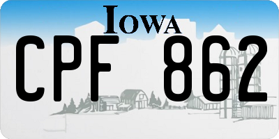 IA license plate CPF862