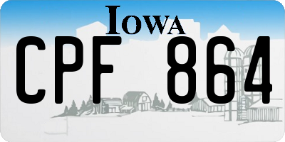 IA license plate CPF864