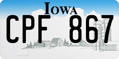 IA license plate CPF867
