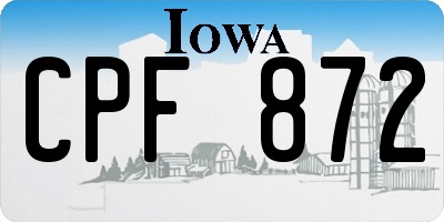 IA license plate CPF872