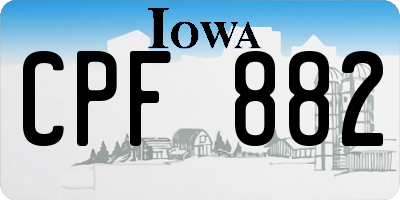 IA license plate CPF882