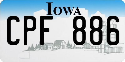 IA license plate CPF886