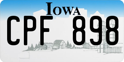IA license plate CPF898