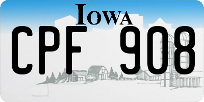 IA license plate CPF908