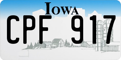 IA license plate CPF917