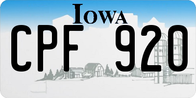IA license plate CPF920