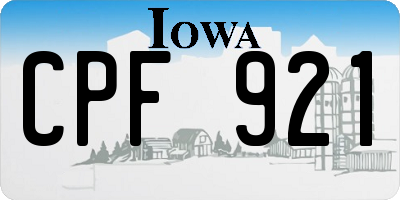 IA license plate CPF921