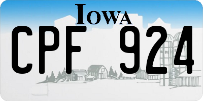 IA license plate CPF924