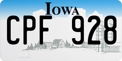 IA license plate CPF928