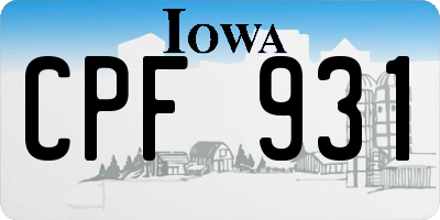 IA license plate CPF931