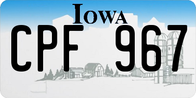 IA license plate CPF967