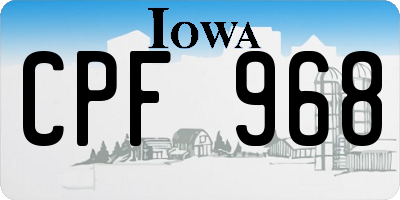 IA license plate CPF968