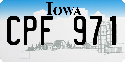 IA license plate CPF971