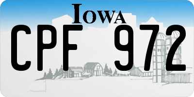 IA license plate CPF972