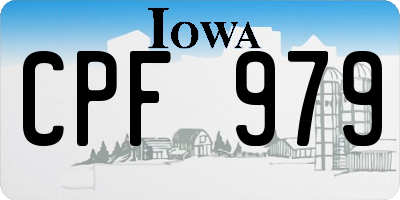 IA license plate CPF979