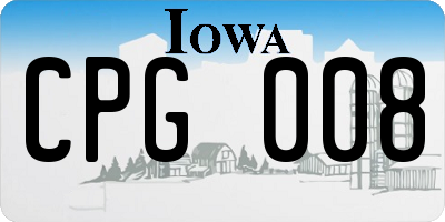 IA license plate CPG008
