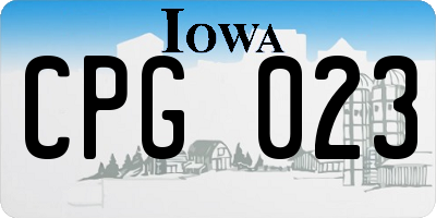 IA license plate CPG023