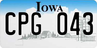 IA license plate CPG043