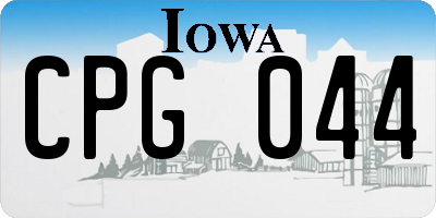 IA license plate CPG044