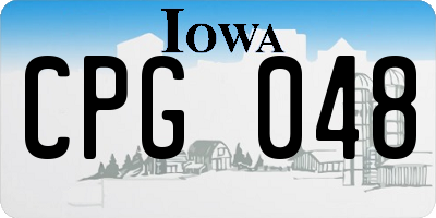 IA license plate CPG048