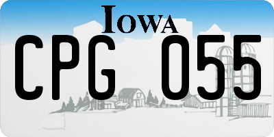 IA license plate CPG055