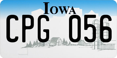 IA license plate CPG056