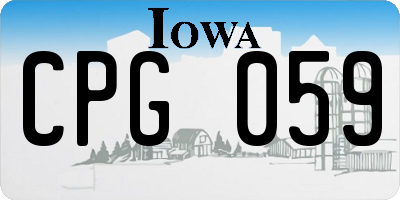 IA license plate CPG059