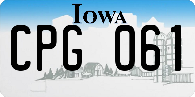 IA license plate CPG061